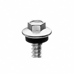 ITW CCNA 1026000 Self Drilling Screw, Imperial, #12-14 Diameter - Thread Size, 1 in Overall Length, Hex Washer Head, External Hex Drive, Carbon Steel, Climaseal, Tex Point, Grade C1022, 5/16 in Drive