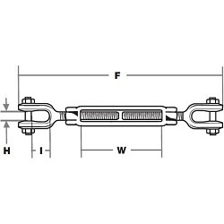 Indusco 939 00526 Eye Turnbuckle, 1 in Thread Diameter, 10000 lb Working Load, 12 in Take Up, 22.72 in Closed Length