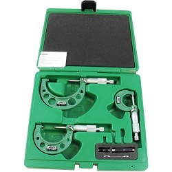 Insize 3203-33A Outside Micrometer Set, 0 to 3 in, Graduations: 0.0001 in, Chrome Plated