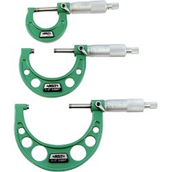 Insize 3203-33A Outside Micrometer Set, 0 to 3 in, Graduations: 0.0001 in, Chrome Plated