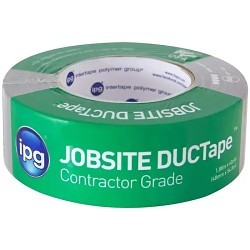 Intertape Jobsite 6700 Duct Tape, 60 yd Length, 1.88 in Width, 9 mil Thickness, Natural Rubber/Resin Adhesive, Polyethylene Coated Cloth Backing, Silver