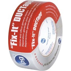 Intertape Fix-It 6900 Duct Tape, 55 yd Length, 1.88 in Width, 7 mil Thickness, Natural Rubber/Resin Adhesive, Polyethylene Coated Cloth Backing, Silver