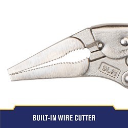 Irwin® VISE-GRIP® New Fast Release™ IRHT82582 Locking Plier With Wire Cutter, Long Nose Alloy Steel Jaw