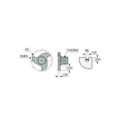 Iscar Iscar 3329126 Milling Head, Solid Carbide Tipped, 0.0591 in Corner Radius, Manufacturer's Grade: IC908, 3 Flutes