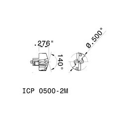 Iscar 5508788 Exchangeable Drill Head, 1/2 in Dia, 140 deg Included Angle, For Use With: DCN R-3D, DCN R-1.5D, DCN A-5D, DCNS-5D Indexable Head Drill & MNCNT-T2 Modular Shank GunDrill, Manufacturer's Grade: IC908, Through Coolant (Yes/No): Yes, TiAlN