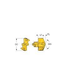 Iscar Iscar 5509622 Replaceable Tip Drill, 0.6890 in Dia, 140 deg Included Angle, Manufacturer's Grade: IC908, TiAlN Coated