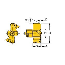 Iscar 5568104 SUMOCHAM Exchangeable Flat Bottom Drill Head, ANSI Code: FCP 0484 IC908, 0.484 in Dia, PVD-TiAlN Coated, #12 Insert Seat, For Use With DCN R-3D, DCN R-5D, DCN R-8D, DCN R-1.5D, DCN A-3D and DCNT Indexable Head Drill, PVD-TiAlN Coated