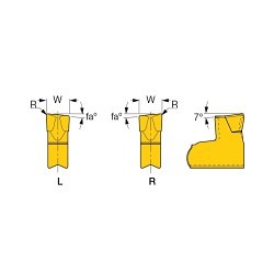Iscar 6011411 TANG-GRIP Parting Insert, L4J-4D Insert, TAG Insert, Material Grade: H, K, M, P, S, 4 mm W Cutting, 4 deg Lead Angle, Left Hand Lead Angle Direction, 7 deg Relief Angle, Carbide, Manufacturer's Grade: IC808, PVD Coated