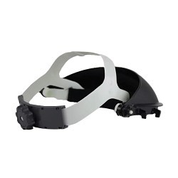 Face Shield Headgear, Black, Polyethylene, For Use With: 12 in or 15-1/2 in Face Shield, Ratchet Adjustment