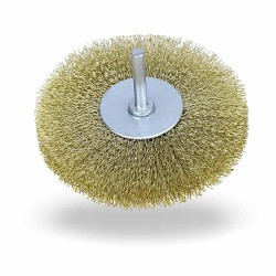 JAZ 95420 Wheel Brush, 2 in Brush Dia, 3/8 in Face Width, 0.008 in Filament/Wire Diameter