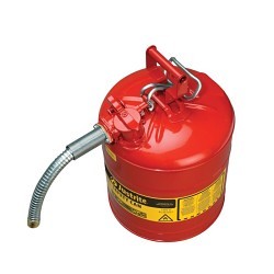 Justrite® 7250130 Safety Can, 5 gal, 1 in Dia, 9 in Height, 24 ga Galvanized Steel, Red