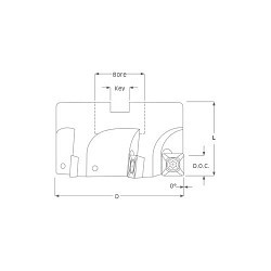 K-TOOL SA3000 Super Alloy Mill, 3 in Cutting Dia