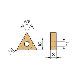 KYOCERA KYOCERA TLH58651 Turning Insert, TNMG Insert, 2204 Insert, Triangle Shape, Negative Rake, Carbide, Manufacturer's Grade: PR005S