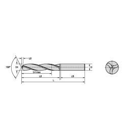 Kennametal® 1153190 Solid Carbide Drill, 5/8 in Drill Size - Fraction, 130 deg Point, Solid Carbide Tipped, Bright, No Through Coolant (Yes/No)