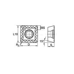 Kennametal® 2405387 Milling Insert, 0.5000 in Insert, Manufacturer's Grade: KC725M, KC725M, Material Grade: C5/C6/C7