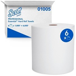 Kimberly-Clark Professional™ Scott® Essential 01700 Paper Towel Roll, Recycled Hardwound, 8 in, 1 Ply, Paper, White, 8 in Width