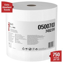 Kimberly-Clark Professional™ WypAll* 05007 Disposable Wipe, Paper, White