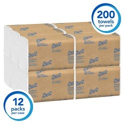 Kimberly-Clark Professional™ Scott® Essential 09646 Paper Towel Sheet, C-Fold, 200 Sheets, 1 Ply, Paper, White, 10.12 in Width