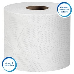 Kimberly-Clark Professional™ Scott® Professional 34790-50 Paper Towel Roll, Standard Toilet, 4 in, 2 Ply, Paper, White, 4 in Width