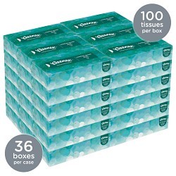 Kimberly-Clark Professional™ Kleenex® Professional 41041 Facial Tissue, Wood/Paper, White, 36 Boxes, 100 Tissues Box