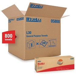 Kimberly-Clark Professional™ WypAll* 447650 Disposable Wipe, Cellulose, White