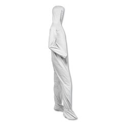 Kimberly-Clark Professional™ KleenGuard™ 46106 Protection Disposable Coverall, 3X-Large, White, SMS Fabric, 31-3/4 in Chest, 42 in Inseam Length