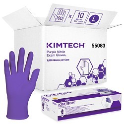 Kimberly-Clark Professional™ KC55083 Exam Gloves, Large, #9, Nitrile Foam, Purple, Beaded Cuff