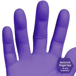 Kimberly-Clark Professional™ KC55083 Exam Gloves, Large, #9, Nitrile Foam, Purple, Beaded Cuff