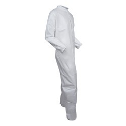 Kimberly-Clark Professional™ KleenGuard™ KC 44303 Disposable Coverall, Unisex, Large, White, Microporous Film Laminate, 25 in Chest, 38 in Inseam Length