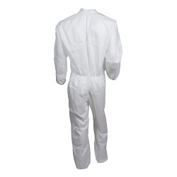 Kimberly-Clark Professional™ KleenGuard™ KC 44303 Disposable Coverall, Unisex, Large, White, Microporous Film Laminate, 25 in Chest, 38 in Inseam Length