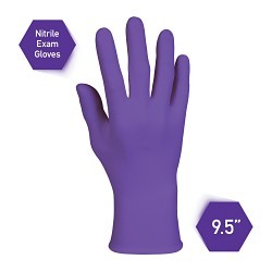 Kimberly-Clark Professional™ KC55083 Exam Gloves, Large, #9, Nitrile Foam, Purple, Beaded Cuff