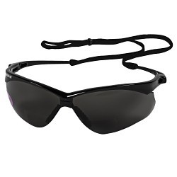 KleenGuard™ 22518 V60 Nemesis* RX™ Bi-Focal Lens Reader Safety Glasses With Neck Cord, +2 Diopter, Smoke Lens, Black, Nylon Frame, Polycarbonate Lens, Yes UV Protection, ANSI/ISEA Z87.1+2010, CSA Certified, TAA Compliant