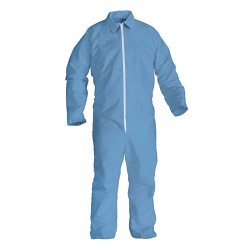 KleenGuard™ 45317 Disposable Coverall, 4X-Large, Blue, Polyester Spun, 58 to 60 in Chest, 32 in Inseam Length