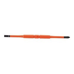 Klein® 32293 2-in-1 Flip Blade Screwdriver, #2, 1/4 in Range, Phillips®/Slotted Point, Cushion Grip Handle, Induction Hardened Steel, ASTM F1505