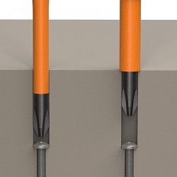 Klein® 6934INS Slim-Tip Screwdriver, #2 Phillips® Point, 8.31 in OAL, Rubber Handle, ASTM F-1505-16, IEC 60900:2018