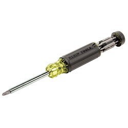 Klein® 32290 Multi-Bit Screwdriver, 5/32 to 1/4 in Screwdriver Size Range, Cushion Grip Handle, Steel