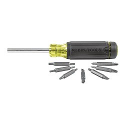 Klein® 32290 Multi-Bit Screwdriver, 5/32 to 1/4 in Screwdriver Size Range, Cushion Grip Handle, Steel