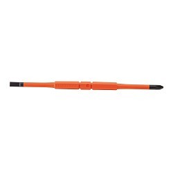 Klein® 32293 Bit Screwdriver, insulated Flip Blade, Imperial, 2 Piece, #2 Screwdriver Size Range, Cushion Grip, Induction Hardened Steel, No Magnetized Tip