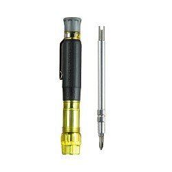 Klein® 32613 HVAC Pocket Screwdriver, 3-in-1, Metric, 4 Piece, Cushion Grip, Steel, Rubber Handle, No Magnetized Tip