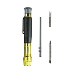 Klein® 32613 HVAC Pocket Screwdriver, 3-in-1, Metric, 4 Piece, Cushion Grip, Steel, Rubber Handle, No Magnetized Tip