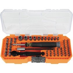 Klein® 32787 Precision Screwdriver and Ratchet Set, 64 Pieces, Steel