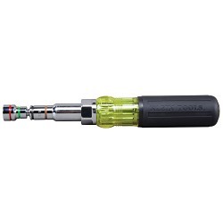 Klein® 32807MAG 7-in-1 Multi-Bit Screwdriver/Nutdriver, 1/4 in, 5/16 in, 11/32 in, 3/8 in, 1/2 in, 7/16 in, 9/16 in, Cushion Grip Handle, Black Handle, Yes Magnetized Tip