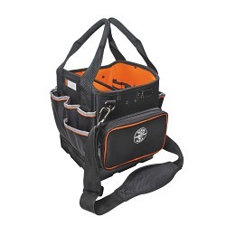 Klein® Tradesman Pro™ 5541610-14 Tool Bag, 1680d Ballistic Weave, Black/Orange