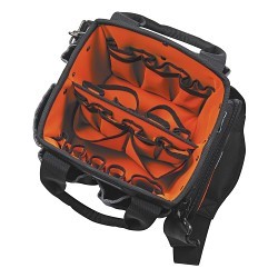 Klein® Tradesman Pro™ 5541610-14 Tool Bag, 1680d Ballistic Weave, Black/Orange