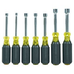 Klein® 631M Nut Driver Set, SAE, 3/16 to 1/2 in, 7 Piece, 6-3/4 to 7-5/16 in Overall Length, Cushion Grip