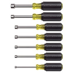 Klein® 631M Nut Driver Set, SAE, 3/16 to 1/2 in, 7 Piece, 6-3/4 to 7-5/16 in Overall Length, Cushion Grip