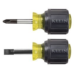 Klein® 85071 Screwdriver Set, SAE, 2 Piece, No Insulated, 5/16 Inch Cabinet-Tip and one #2 Phillips-Tip Screwdriver Types Included, Steel, Chrome Plated