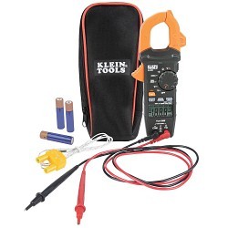 Klein® CL220 Digital Clamp Meter, 600 VAC/VDC, 400 A AC, 20 mOhm, 1.5 in Jaw, Backlit LCD