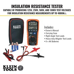 Klein® ET600 Digital Insulation Resistance Tester, 1000 VAC/VDC, 4000 Count LCD Display, CAT IV 600 V/CAT III 1000 V