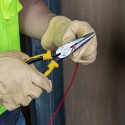 Klein® J203-8N Needle Nose Plier, 2.32 in Jaw Length, 1.02 in Jaw Width, Steel Jaw, 8.42 in Overall Length